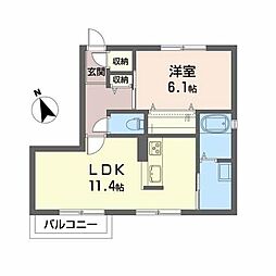 メゾンエスポワール 1LDKの間取図画像