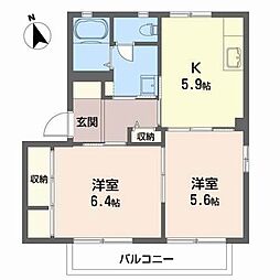 ビアーレA 2Kの間取図画像