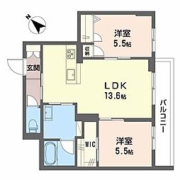 グランシア 2LDKの間取図画像