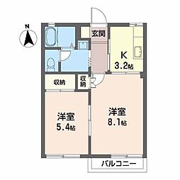 メゾンフレグランス 2Kの間取図画像