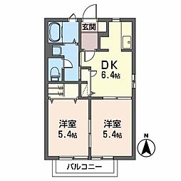 メゾンK2 2DKの間取図画像