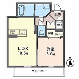 メゾンアイリス 1LDKの間取図画像