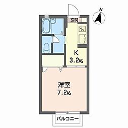 フレグランス四季 1Kの間取図画像