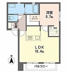 バリュージュA 1LDKの間取図画像