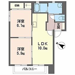 STOスポットヒルズD 2LDKの間取図画像