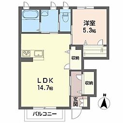シャーメゾン富久山 1LDKの間取図画像