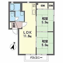 イル・ソーレ3 2LDKの間取図画像
