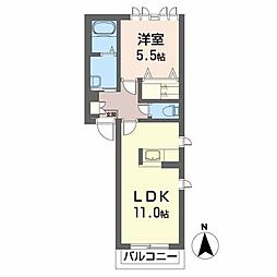 ハイツねむの樹 1LDKの間取図画像