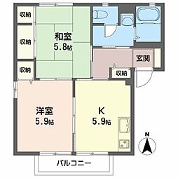 ハイライズMR2C 2Kの間取図画像