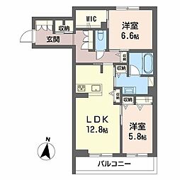 シャーメゾンステージ神明 2LDKの間取図画像