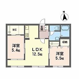 クラヴィエント3 2LDKの間取図画像