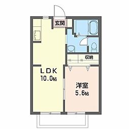 クレッシェンド 1LDKの間取図画像