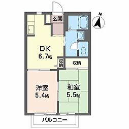 グラン・シャンテ 2DKの間取図画像