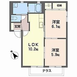 ビューパレス2C 2LDKの間取図画像