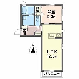 コンフォール泉 1LDKの間取図画像