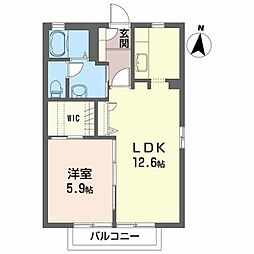 サクセスタウンC 1LDKの間取図画像