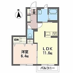 カーサブランシェ3 1LDKの間取図画像