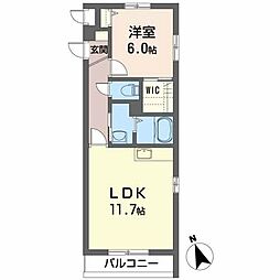 メゾンマスト城南 1LDKの間取図画像