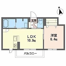 シャーメゾン城北 1LDKの間取図画像
