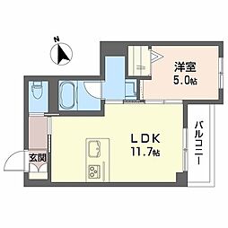 シャーメゾン コア八日町 1LDKの間取図画像