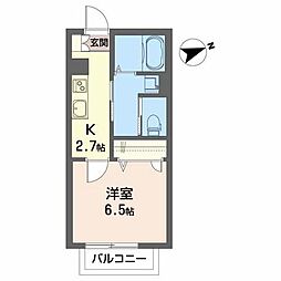 シャーメゾンパール 1Kの間取図画像