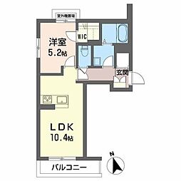 シャーメゾンイーフィールド 1LDKの間取図画像