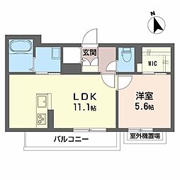 シャーメゾンイーフィールド 1LDKの間取図画像