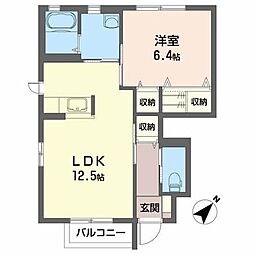 ウーヴィルダール 1LDKの間取図画像