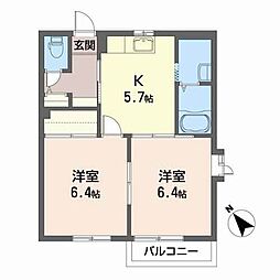 ポラリス 2Kの間取図画像