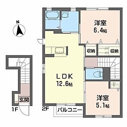 コンフォートエビス 2LDKの間取図画像