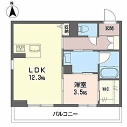 シャーメゾン ココ・アリエッタ 1LDKの間取図画像