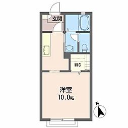 カーサブランシェ2 ワンルームの間取図画像