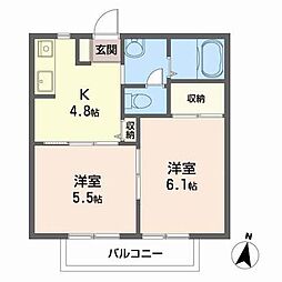 パークヴィラ 2Kの間取図画像