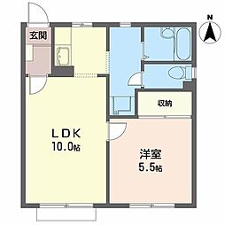 フレグランスK 1LDKの間取図画像