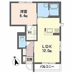 ミューローズ長橋2A 1LDKの間取図画像