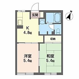 サラ・クレアーレA 2Kの間取図画像