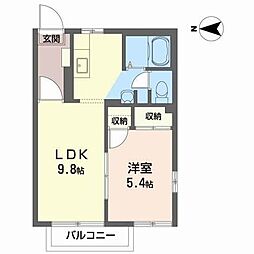 フレグランスウインド 1LDKの間取図画像