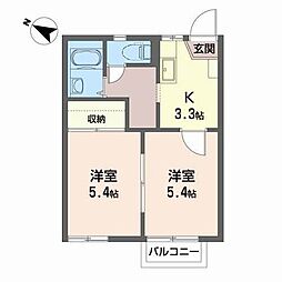 コーポ・パル 2Kの間取図画像
