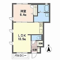 ブランシェT 1LDKの間取図画像