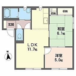 アバンセA 2LDKの間取図画像