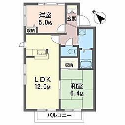 ディアス桜屋敷 2LDKの間取図画像