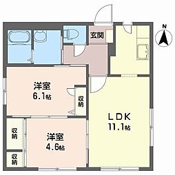 ディアス森下A 2LDKの間取図画像