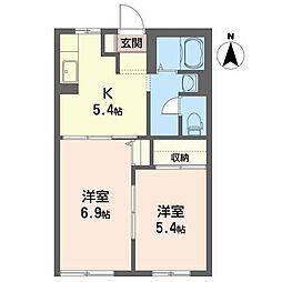 チェリーハイツ 2Kの間取図画像