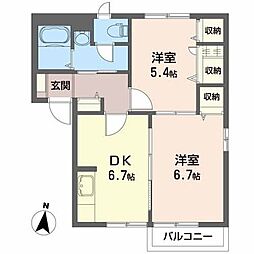アルビレオ51 2DKの間取図画像