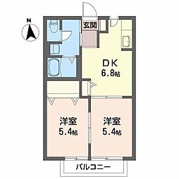グランメール 2DKの間取図画像