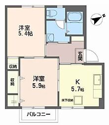 サンロードA 2Kの間取図画像