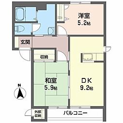 ボナールB 2DKの間取図画像
