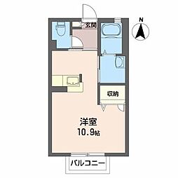 フローラ南 ワンルームの間取図画像