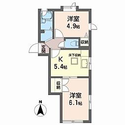 サンハウス 2Kの間取図画像