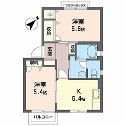 アクアロード3 2Kの間取図画像